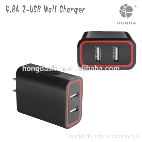 High Speed Mobile phones 2-Port USB Home Travel Charger Plug Power Adapter dual usb wall charger